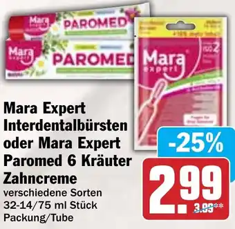 Hit Mara Expert Interdentalbürsten oder Mara Expert Paromed 6 Kräuter Zahncreme Angebot