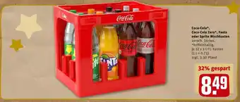 REWE Coca-cola, coca-cola zero, fanta oder sprite softdrinks mischkasten Angebot