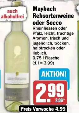AEZ Maybach Rebsortenweine oder Secco Angebot
