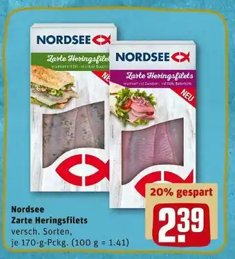 REWE Nordsee zarte heringsfilets Angebot