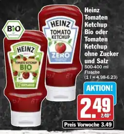 AEZ Heinz Tomaten Ketchup Bio oder Tomaten Ketchup ohne Zucker und Salz Angebot