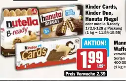 AEZ Kinder Cards, Kinder Duo, Hanuta Riegel Angebot