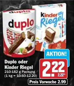 AEZ Duplo oder Kinder Riegel Angebot