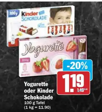 AEZ Yogurette oder Kinder Schokolade Angebot