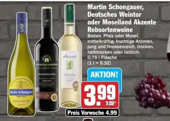 AEZ Martin Schongauer, Deutsches Weintor oder Moselland Akzente Rebsortenweine Angebot
