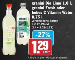 AEZ granini Die Limo, granini Fresh oder hohes C Vitamin Water Angebot