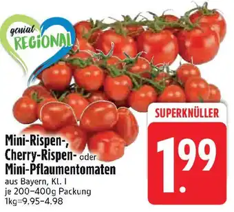 Edeka Mini-Rispen-, Cherry-Rispen- oder Mini-Pflaumentomaten Angebot