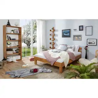 Netto Marken-Discount TiCAA Eiche Bett Luis massiv Einzelbett Futonbett Doppelbett Angebot
