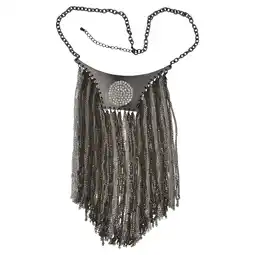 Netto Marken-Discount Steuer Modeschmuck Kette Metal tricolor silber/hämatit/goldfarben,Anhänger Strass steine Angebot