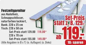 B1 Discount Baumarkt Festzeltgarnitur Angebot