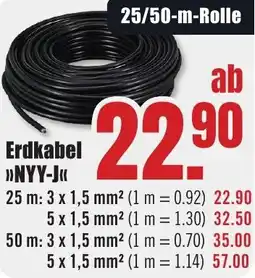 B1 Discount Baumarkt Erdkabel NYY-J Angebot