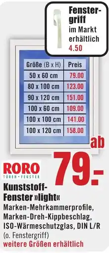 B1 Discount Baumarkt RORO Kunststoff Fenster light Angebot