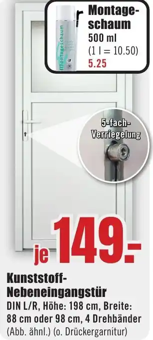 B1 Discount Baumarkt Kunststoff Nebeneingangstür Angebot