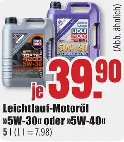B1 Discount Baumarkt LIQUI MOLY Leichtlauf-Motoröl 5W-30 oder 5W-40 Angebot