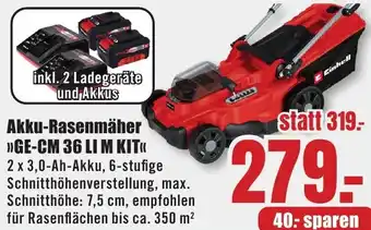 B1 Discount Baumarkt Einhell Akku-Rasenmäher GE-CM 36 LI M KIT Angebot
