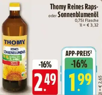 Edeka Thomy Reines Raps- oder Sonnenblumenöl Angebot