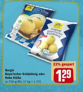 REWE Burgis bayerischer knödelteig oder rohe klöße Angebot