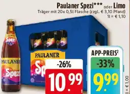 Edeka Paulaner Spezi oder Limo Angebot