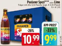 E-Center Paulaner Spezi oder Limo Angebot