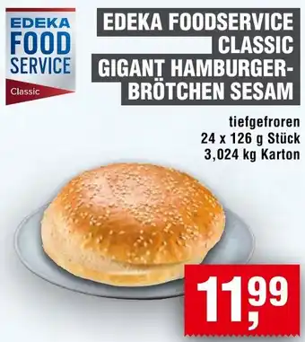 Handelshof Edeka foodservice classic gigant hamburger brötchen sesam Angebot