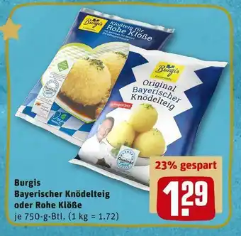 REWE Burgis bayerischer knödelteig oder rohe klöße Angebot