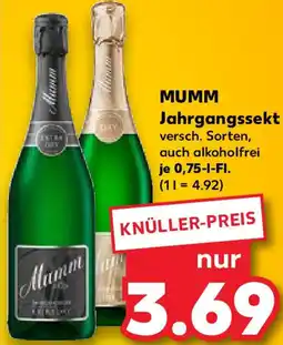 Kaufland MUMM Jahrgangssekt Angebot