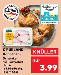 Kaufland K-purland hähnchen-schenkel mit rückenstück, hkl a Angebot