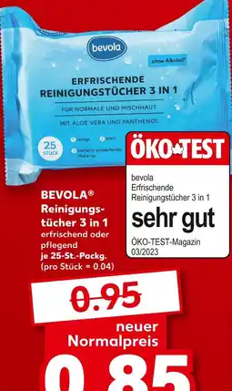 Kaufland Bevola erfrischende reinigungstücher 3 in 1 Angebot