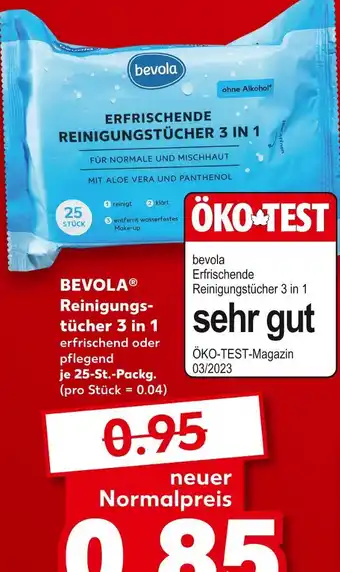 Kaufland Bevola erfrischende reinigungstücher 3 in 1 Angebot