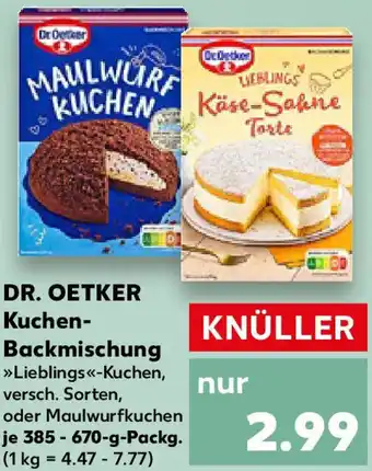 Kaufland DR. OETKER Kuchen Backmischung Angebot