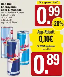 WEZ Red Bull Energydrink oder Limonade Angebot