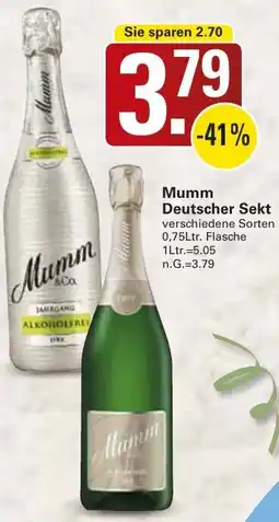 WEZ Mumm Deutscher Sekt Angebot