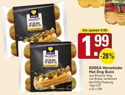 WEZ EDEKA Herzstücke Hot Dog Buns Angebot