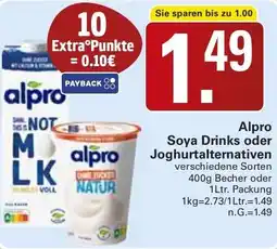 WEZ Alpro Soya Drinks oder Joghurtalternativen Angebot