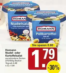 WEZ Homann Nudel- oder Kartoffelsalat Angebot