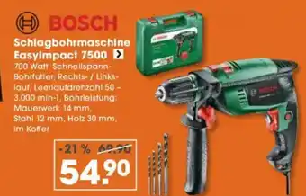 V Baumarkt BOSCH Schlagbohrmaschine EasyImpact 7500 Angebot