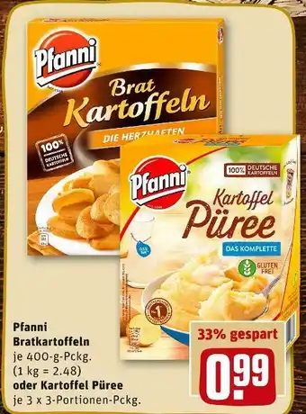 REWE Pfanni bratkartoffeln oder kartoffel püree Angebot