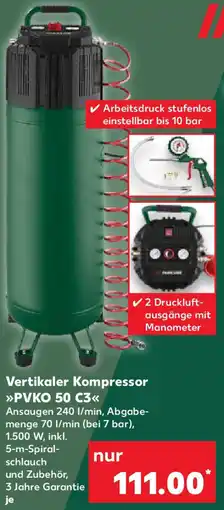 Kaufland PARKSIDE Vertikaler Kompressor PVKO 50 C3 Angebot