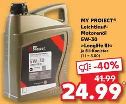 Kaufland MY PROJECT Leichtlauf Motorenöl 5W-30 Angebot