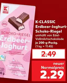 Kaufland K-CLASSIC Erdbeer-Joghurt- Schoko-Riegel Angebot