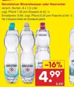 Netto Marken-Discount Gerolsteiner Mineralwasser oder Nearwater Angebot