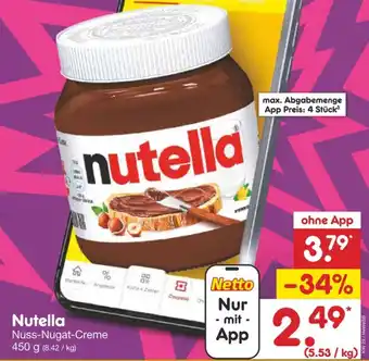 Netto Marken-Discount Nutella Nuss-Nugat-Creme Angebot