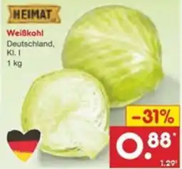 Netto Marken-Discount HEIMAT Weißkohl Angebot