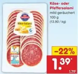 Netto Marken-Discount Käse- oder Pfeffersalami Angebot