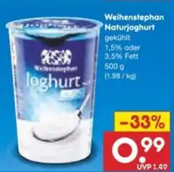 Netto Marken-Discount Weihenstephan Naturjoghurt Angebot