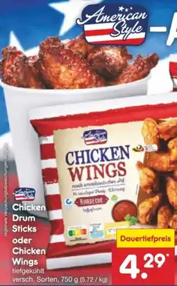 Netto Marken-Discount American Style Chicken Drum Sticks oder Wings Angebot