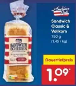Netto Marken-Discount American Style Sandwich Classic & Vollkorn Angebot