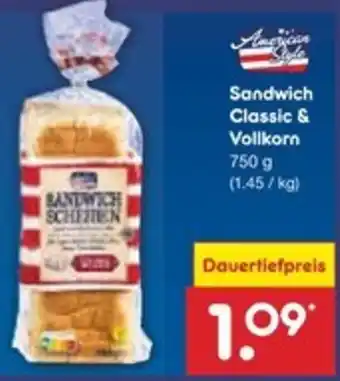 Netto Marken-Discount American Style Sandwich Classic & Vollkorn Angebot