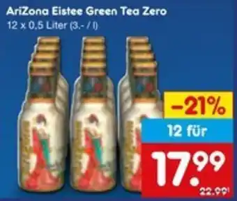 Netto Marken-Discount AriZona Eistee Green Tea Zero Angebot