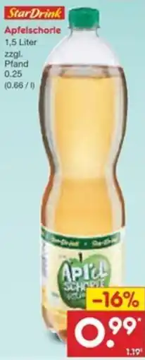 Netto Marken-Discount StarDrink Apfelschorle Angebot
